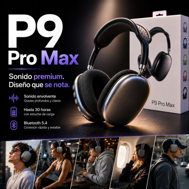 Audífonos P9 Pro Max: sonido premium y diseño increíble sin pagar de más