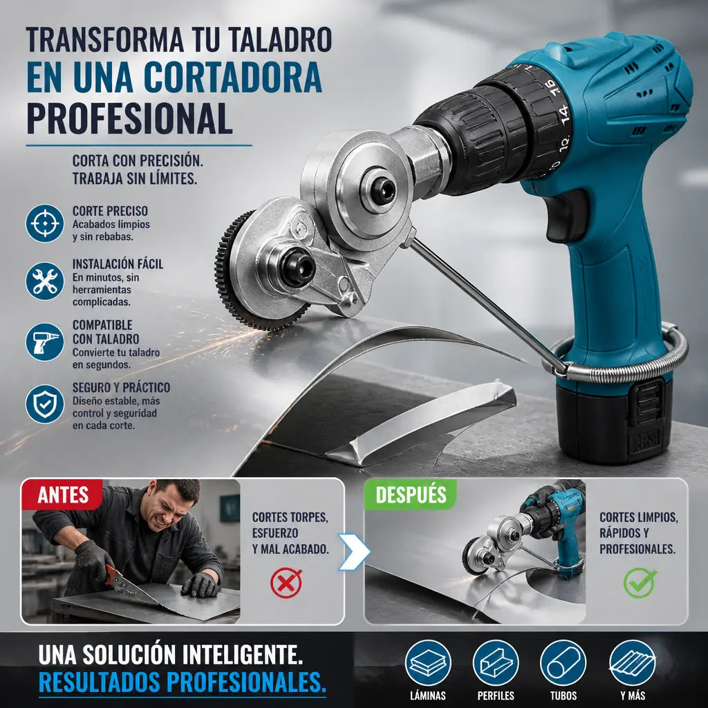 Convierte tu taladro en una cortadora de metal