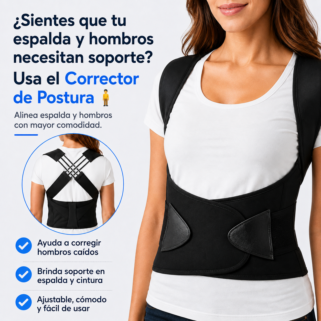 Corrector de Postura | Corrige tu postura y siéntete más cómodo cada día 💙