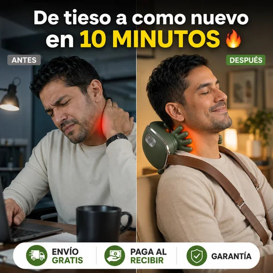 Masajeador de Cuello y Hombros con Calor - Manos Reales en Casa 🤲