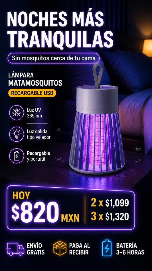 Lampara Mata mosquitos | SIN ZUMBIDOS NI PICADURAS