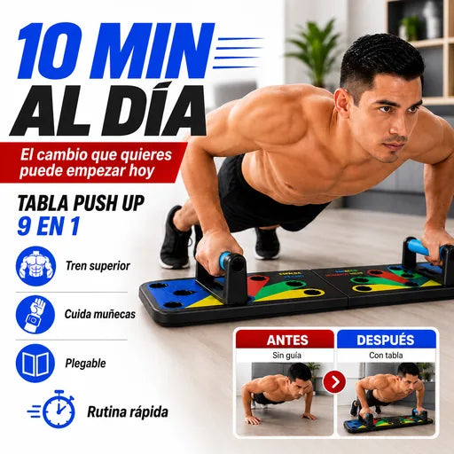 Tabla Push Up - Marca tu Pecho, Brazos y Espalda en Casa - Cambio en Días 💪🔥
